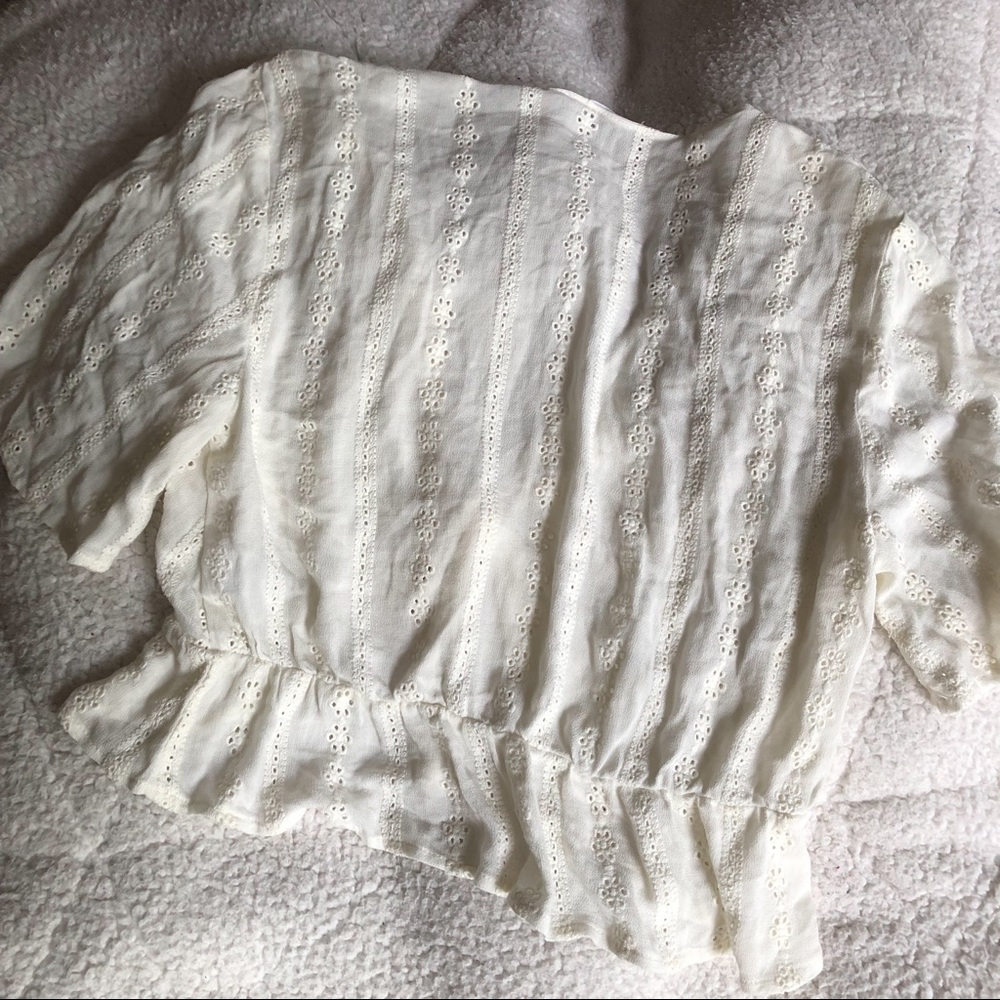 SOLD Lace ruffle tie crop top - Picture 8 of 8